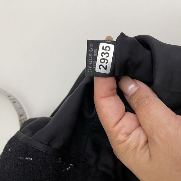 Lafayette 148 NY Straight Pants Sz 6 Wool Silk Black Speckled Career Trouser - Picture 6 of 14